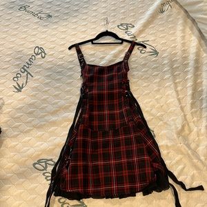 Lip service bondage dress tartan size small